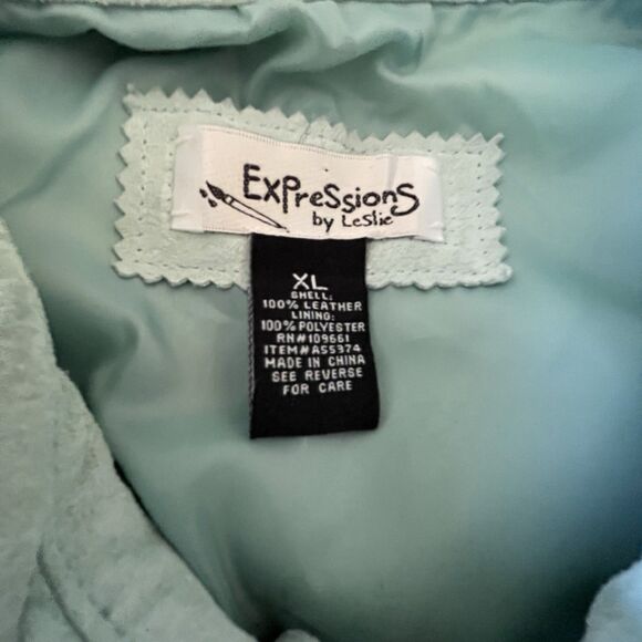 Vintage Suede Artsy Coat XL Genuine Leather Boho Y2K 90s Jacket Long - Picture 16 of 16